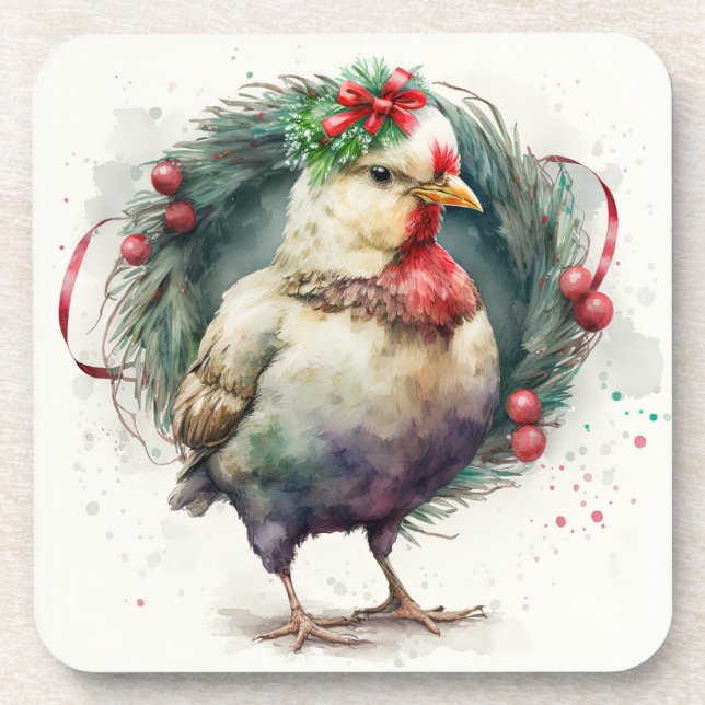 Posavasos Vacaciones festivas / Navidades Chicken Coasters (Frente)