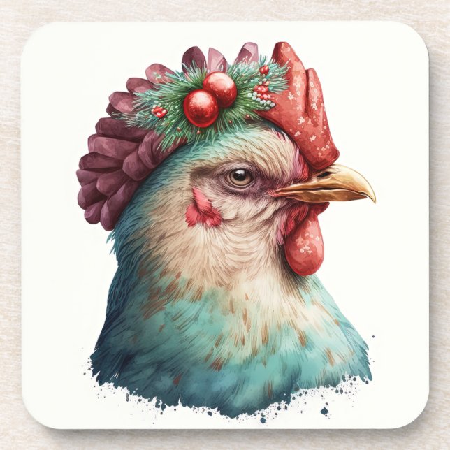 Posavasos Vacaciones festivas / Navidades Chicken Coasters (Frente)