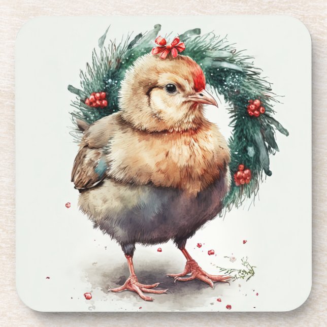 Posavasos Vacaciones festivas / Navidades Chicken Coasters (Frente)