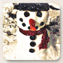Posavasos Vacaciones que dejen que nieve Adorable Snowman