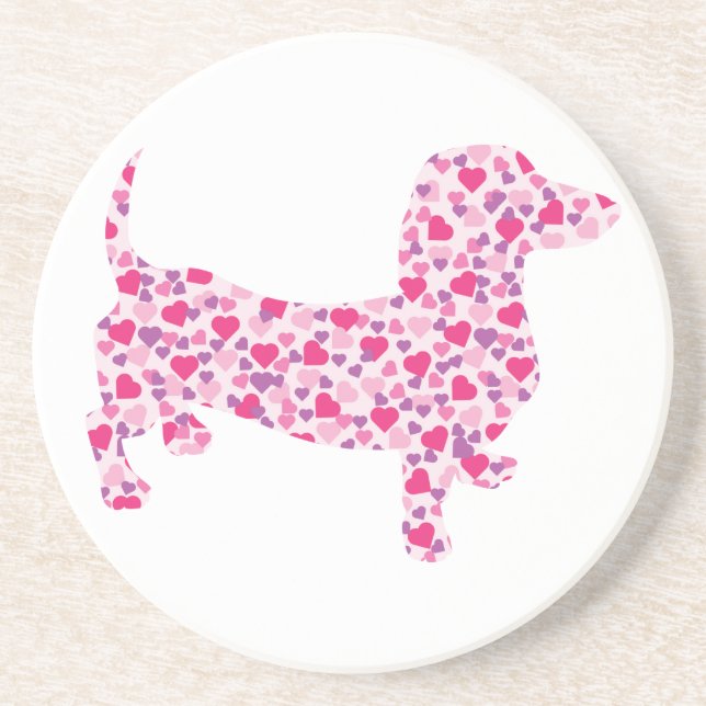 Posavasos Valentine Hearts Dachshund (Frente)