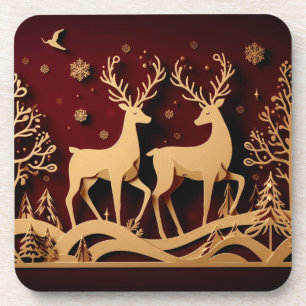 Posavasos Vals de los renos celestiales – Bosque dorado