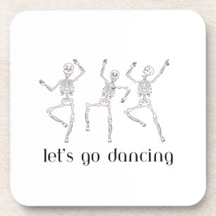 Posavasos Vamos a bailar con 3 esqueletos en un set de monta