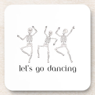 Posavasos Vamos a bailar con 3 esqueletos en un set de monta