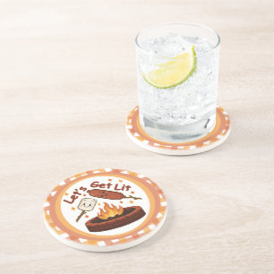 Posavasos Vamos a conseguir Firepit - malvavisco y perro cal