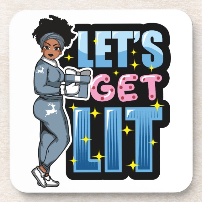 Posavasos Vamos a conseguir mujeres negras iluminadas navida (Frente)