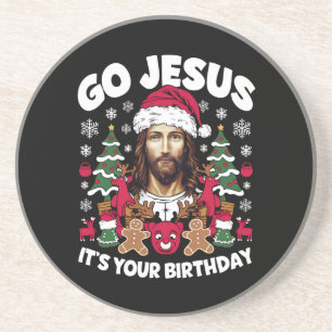 Posavasos Vamos Jesús Es Tu Cumpleaños Suéter Feo De Navidad