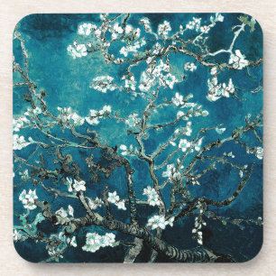 Posavasos Van Gogh Almond Blossoms : Verde azulado oscuro