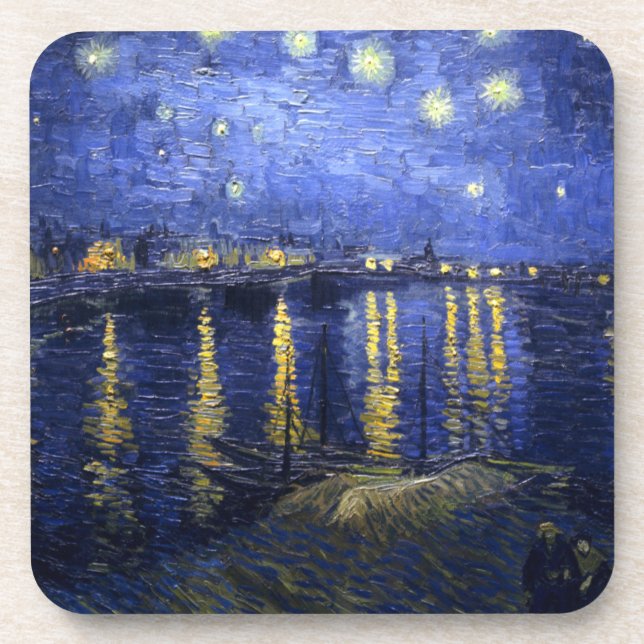 Posavasos Van Gogh: Noche estrellada sobre el Ródano (Frente)