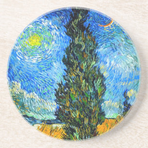Posavasos Van Gogh Road con Cypress y Star