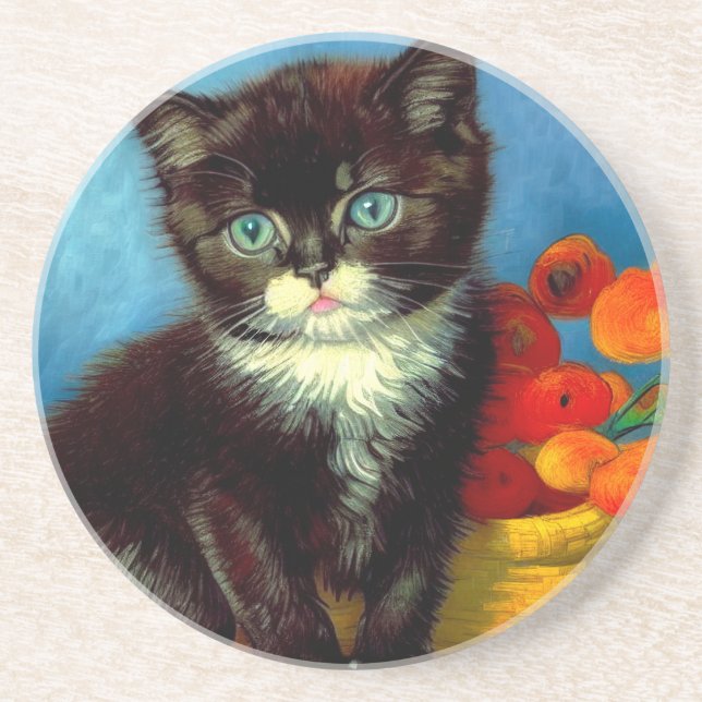 Posavasos Van Gogh Tuxedo Cat (Frente)