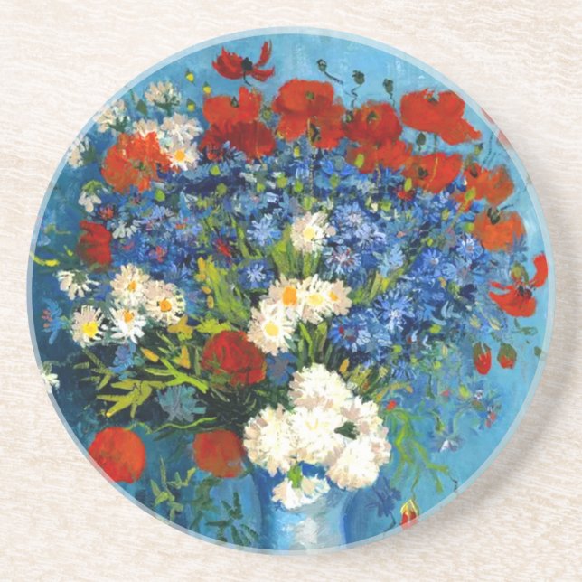 Posavasos Van Gogh Vase con Cornflowers y Poppies (Frente)