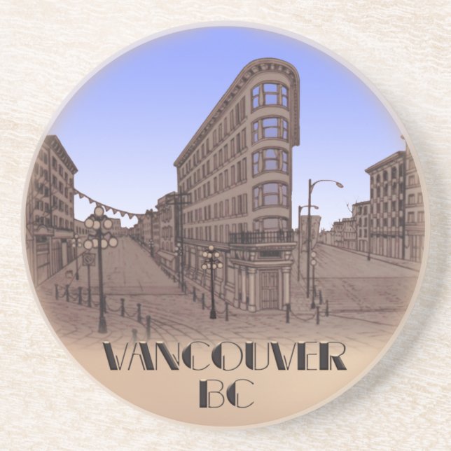 Posavasos Vancouver Souvenir Cocastro Gastown Cityscape Gif (Frente)