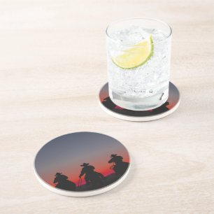 Posavasos vaquero al atardecer