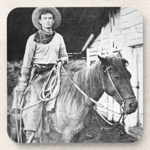 Posavasos Vaquero americano en Kansas, c.1880 (foto de b/w)