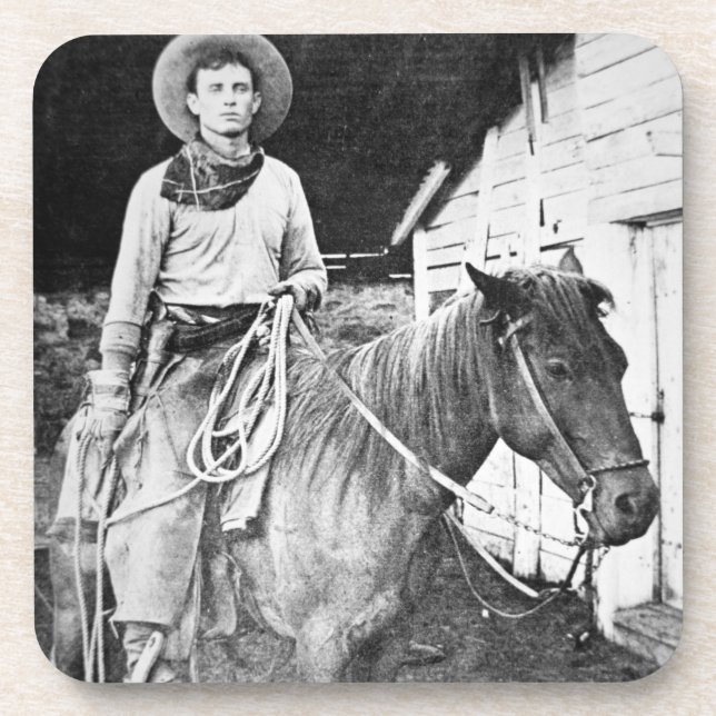 Posavasos Vaquero americano en Kansas, c.1880 (foto de b/w) (Frente)