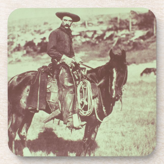 Posavasos Vaquero de Montana, c.1880 (foto de b/w) (Frente)