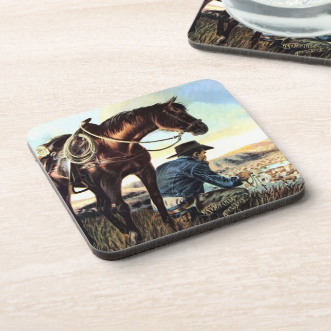 Posavasos Vaquero que ruega el rosario (Lado Izquierdo)