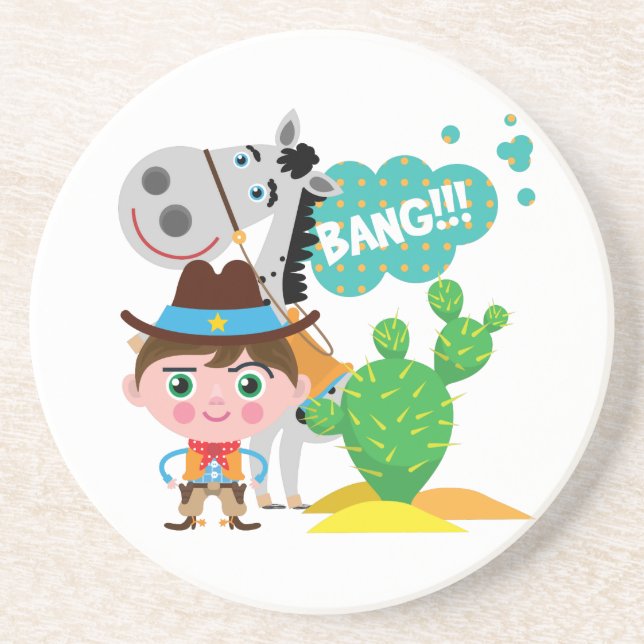 Posavasos Vaquero y caballo (Frente)