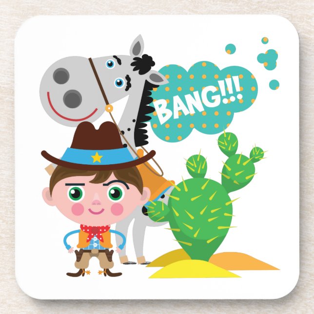 Posavasos Vaquero y caballo (Frente)