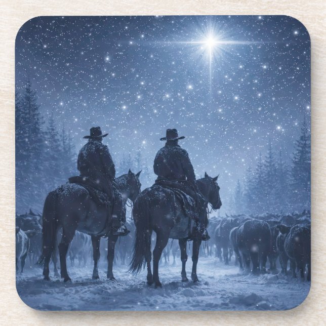 Posavasos Vaqueros de Country Western Estrella de Navidad (Frente)