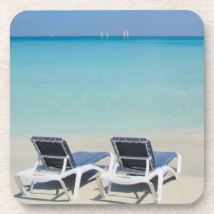 Posavasos Varadero, Cuba. Arena y sillas de playa