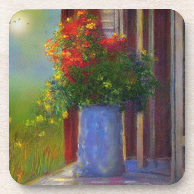 Posavasos Vase de ensueño de flores Astras plásticas (Frente)