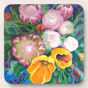 Posavasos Vase de flores — Proteas, tulipanes y Rosas