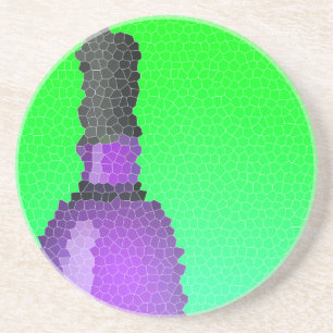 Posavasos vaso de vino y botella : vidrio manchado