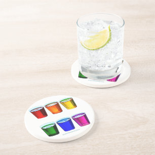 Posavasos vasos de chupito de SlipperyJoe's seis tazas dispu