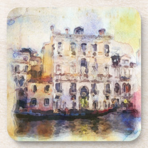 Posavasos Ve od Venecia hecha en acuarela artística