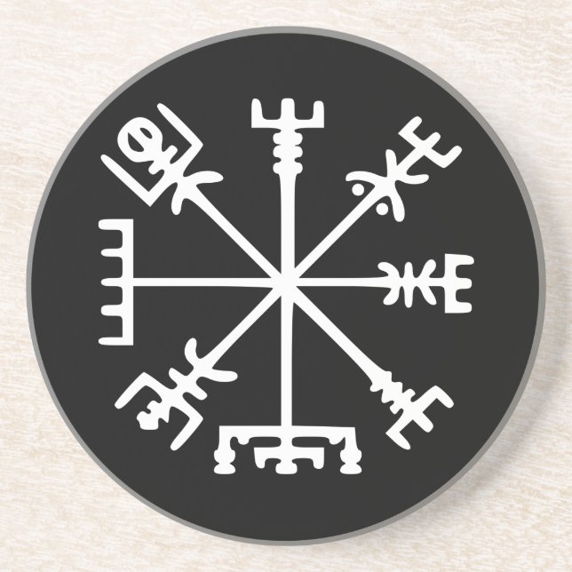 Posavasos Vegvísir (compás de Viking) (Frente)