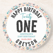 Veintiuno | Geométrico colorido 21º cumpleaños