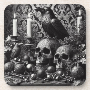 Posavasos Vela de esqueleto gótico   Halloween de tono oscur