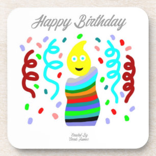 Posavasos Velas de cumpleaños saludan a la dura montaña de p