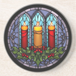 Posavasos Velas de Navidades de vidrio templado