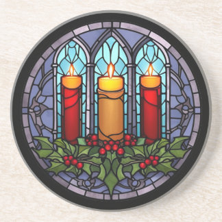 Posavasos Velas de Navidades de vidrio templado