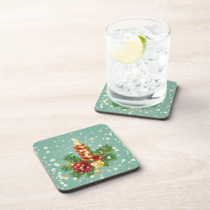 Posavasos Velas Y Copos De Nieve Para Los navidades