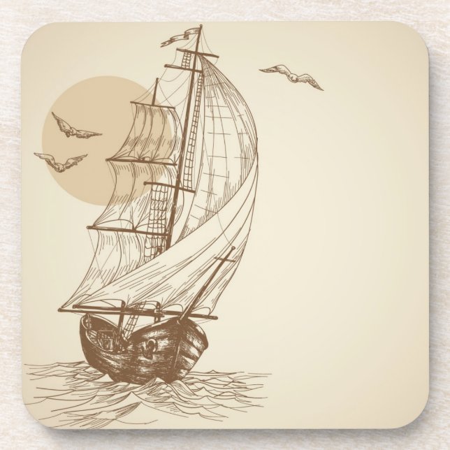 Posavasos Velero del vintage (Frente)