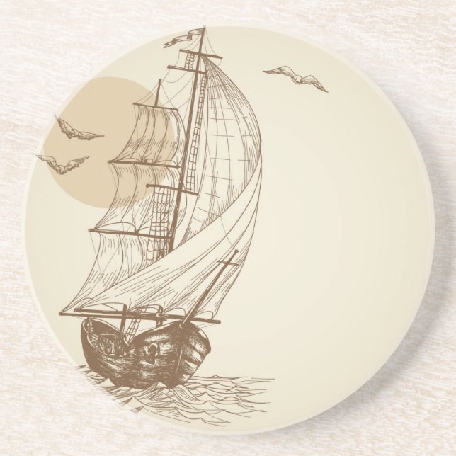 Posavasos Velero del vintage (Frente)