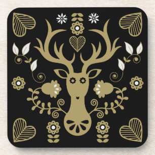 Posavasos Venado de arte popular escandinavo moderno