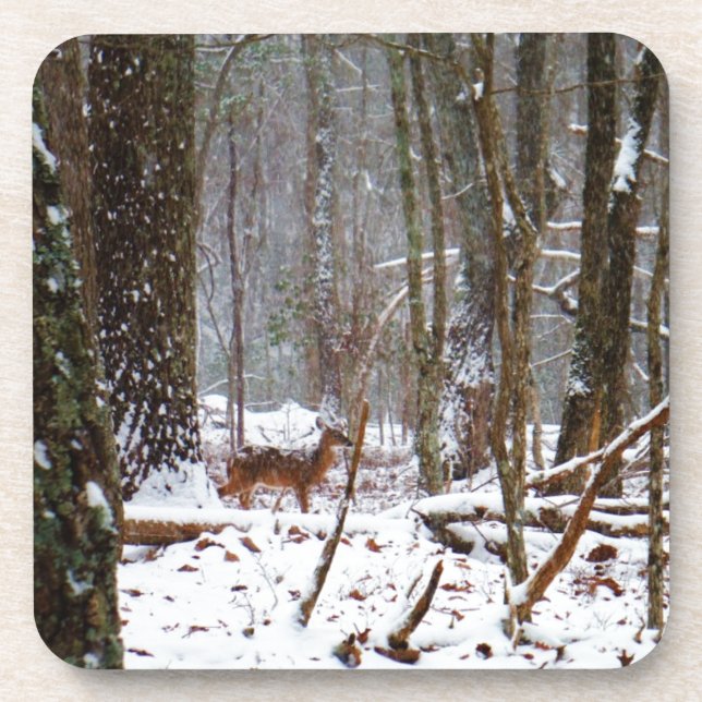 Posavasos Venado en caída de nieve (Frente)