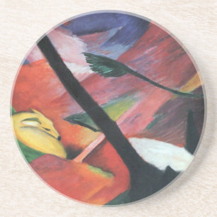 Posavasos Venado en el bosque II por Franz Marc; Reh im Wald