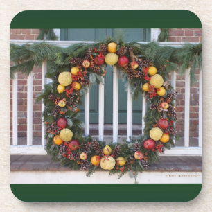 Posavasos Vendimiadora de corcho de flores de Navidad