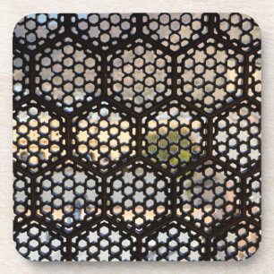 Posavasos ventana de celosía geométrica, India
