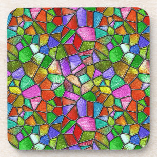 Posavasos Ventana de Vidrio Emplomado Abstracto Colorido