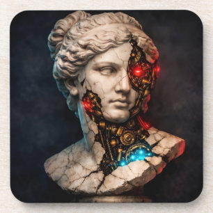 Posavasos Venus Mecánica: Arte de Estatuas Cyberpunk