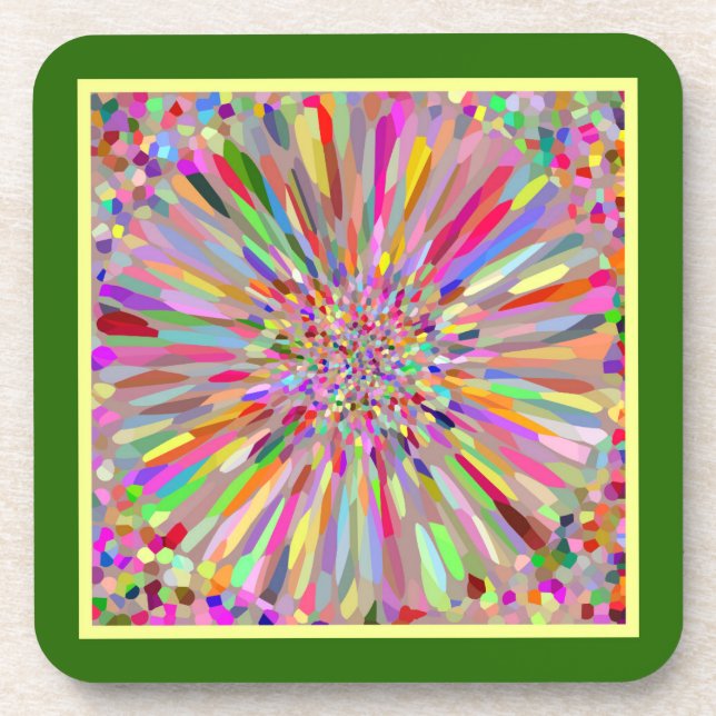 Posavasos Verano de flores de confetán (Frente)