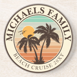 Posavasos Verano de la Reunión Familia Sunset Beach Palm Tre