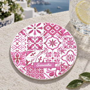 Posavasos Verano mayólica roja siciliana mediterránea